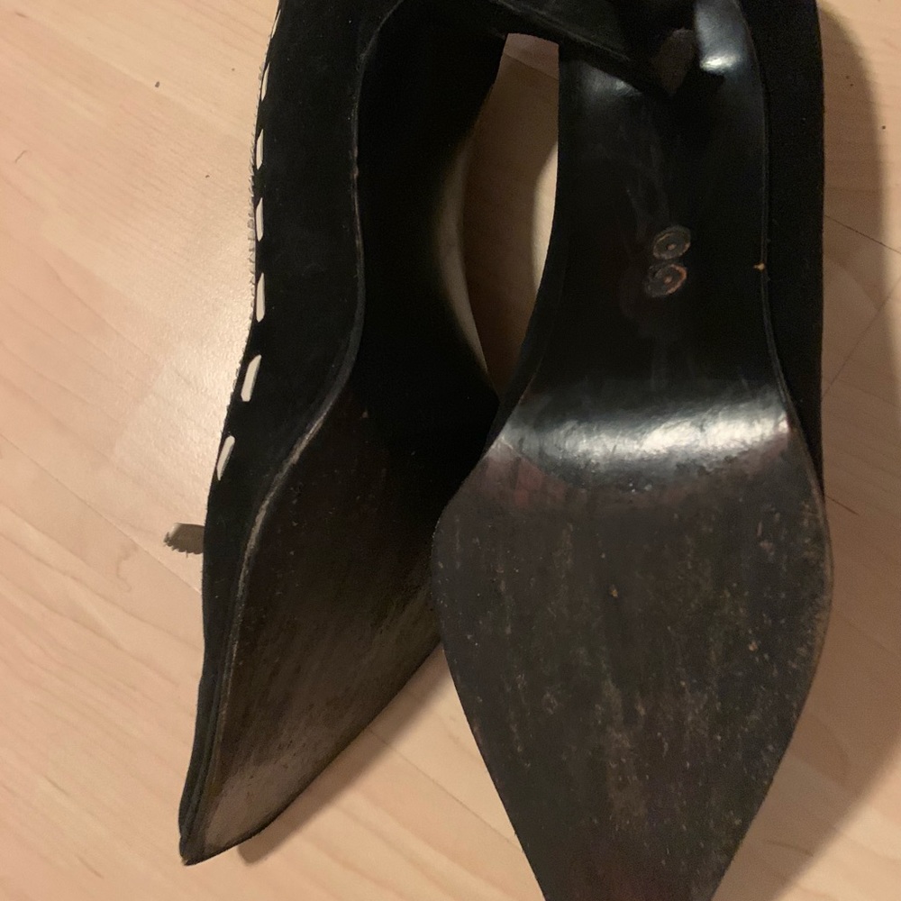 Stuart Weitzman Black Suede Pointy Toe Shoes - image 6